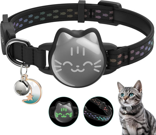 Waterproof Breakaway Cat Collar with Luminous Fish Pattern