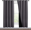 Grey Full Shade Blackout Curtain Panels - Real Light Blocking