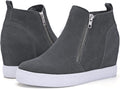 Athlefit Women's Wedge Sneakers Hidden Heel Platform