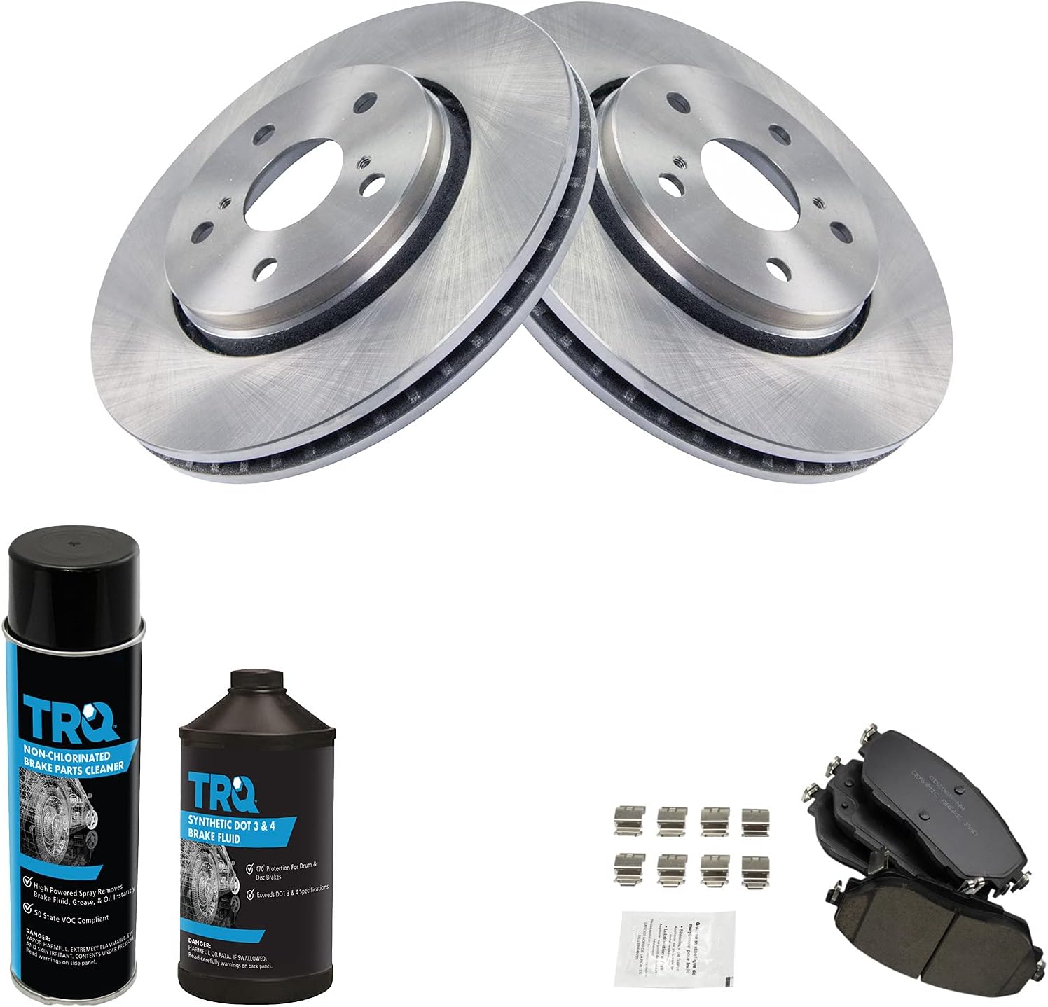 TRQ Front Brake Pad & Rotor Kit for 2018-2021 Toyota C-HR