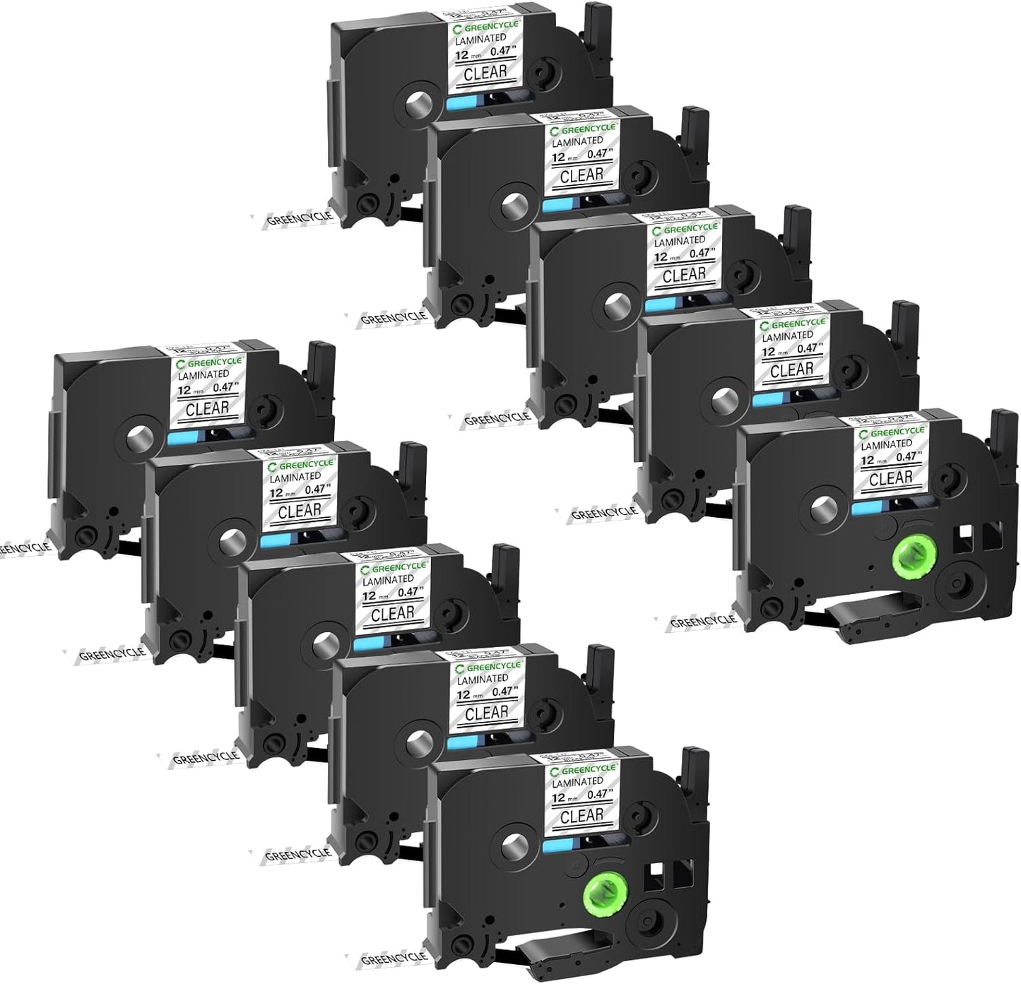 GREENCYCLE 10 Pack Compatible Ptouch TZe-131 Label Tapes