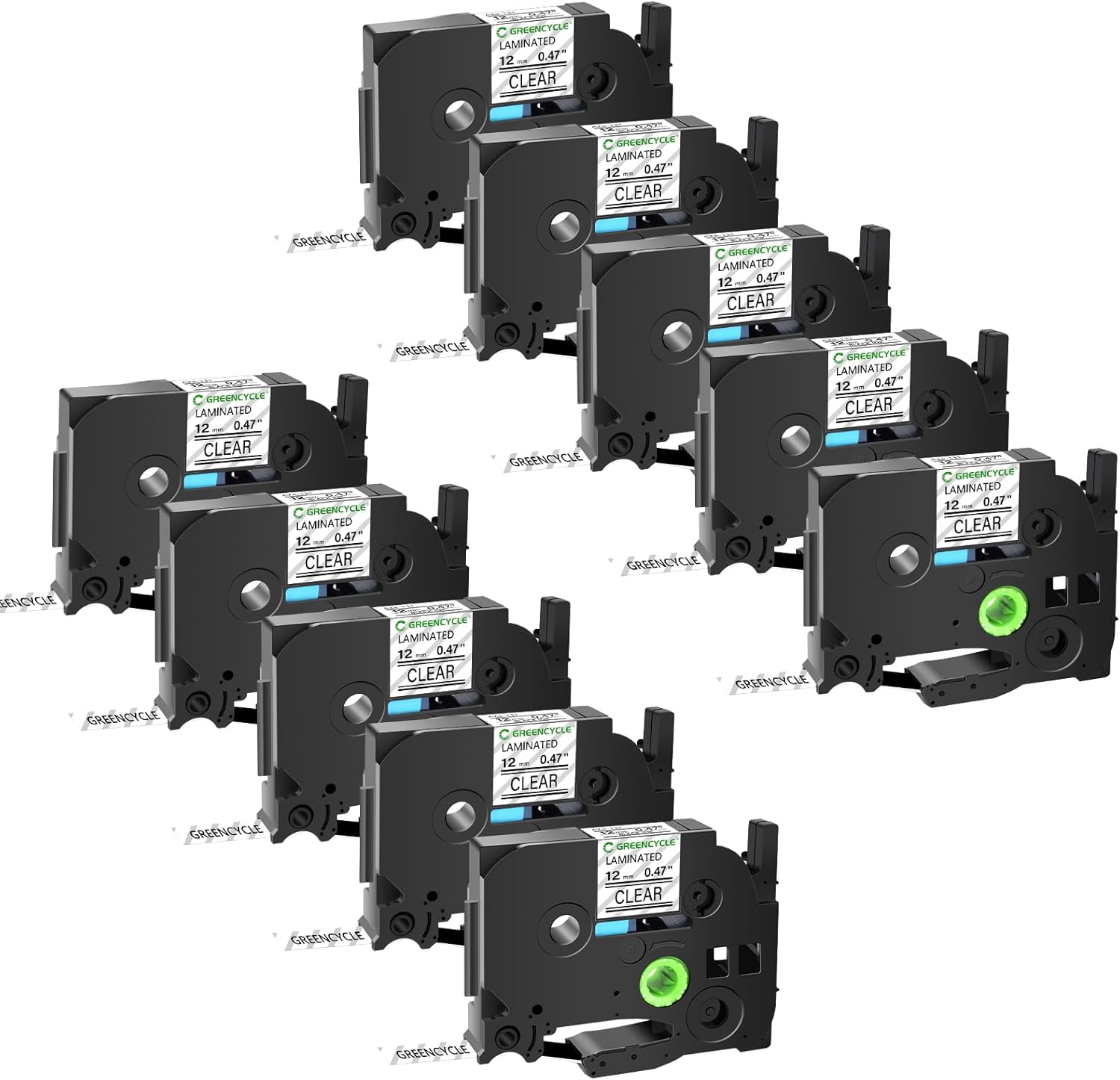 GREENCYCLE 10 Pack Compatible Ptouch TZe-131 Label Tapes
