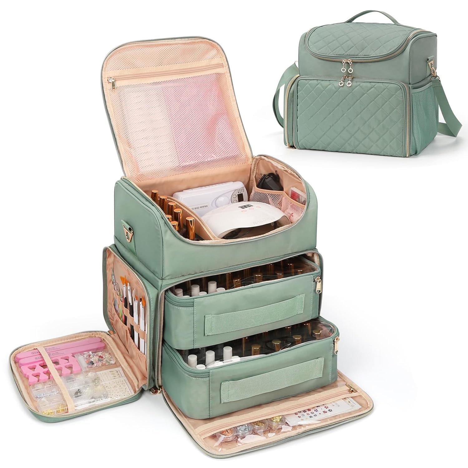 Extra Large Nail Polish Organizer Case for 86 to 100 Bottles