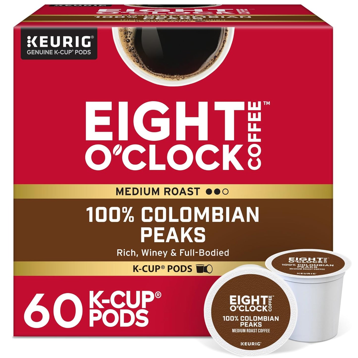 Eight O'Clock Coffee Colombian Peaks Medium Roast K-Cup Pods