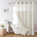 Extra Long Tufted Chevron Shower Curtain 71Wx98H - Tall Spa Style