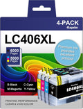 LC406XL Ink Cartridges for Brother Printers - High Yield Replacement