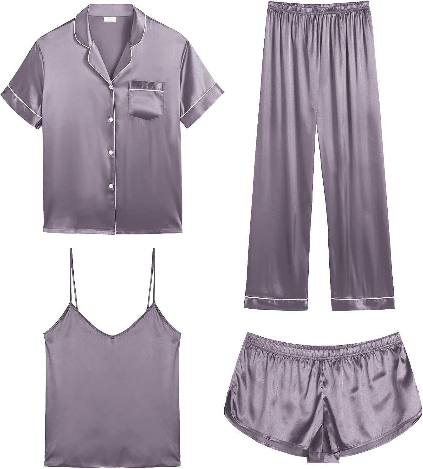 Luxurious SWOMOG Womens Silk Satin Pajamas Set for Comfort
