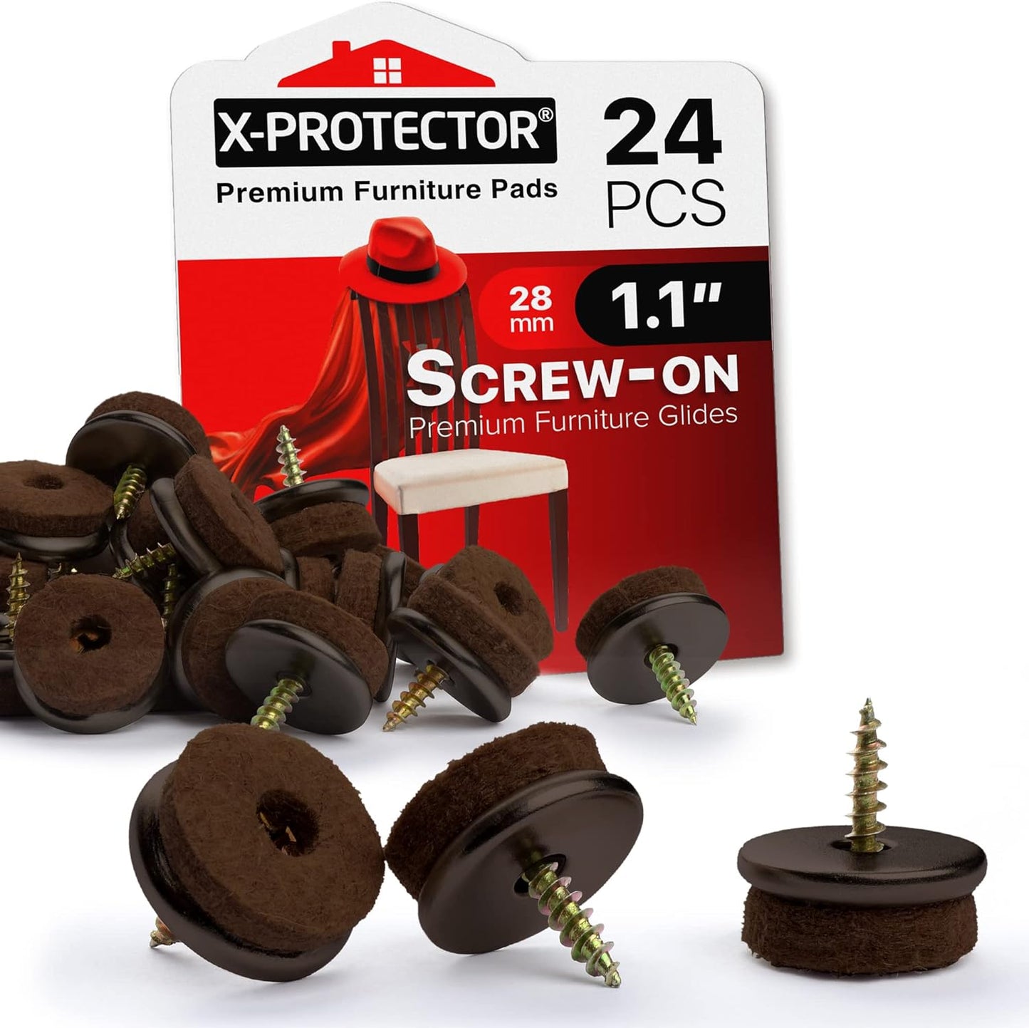Premium Brown Chair Leg Protectors - X-Protector