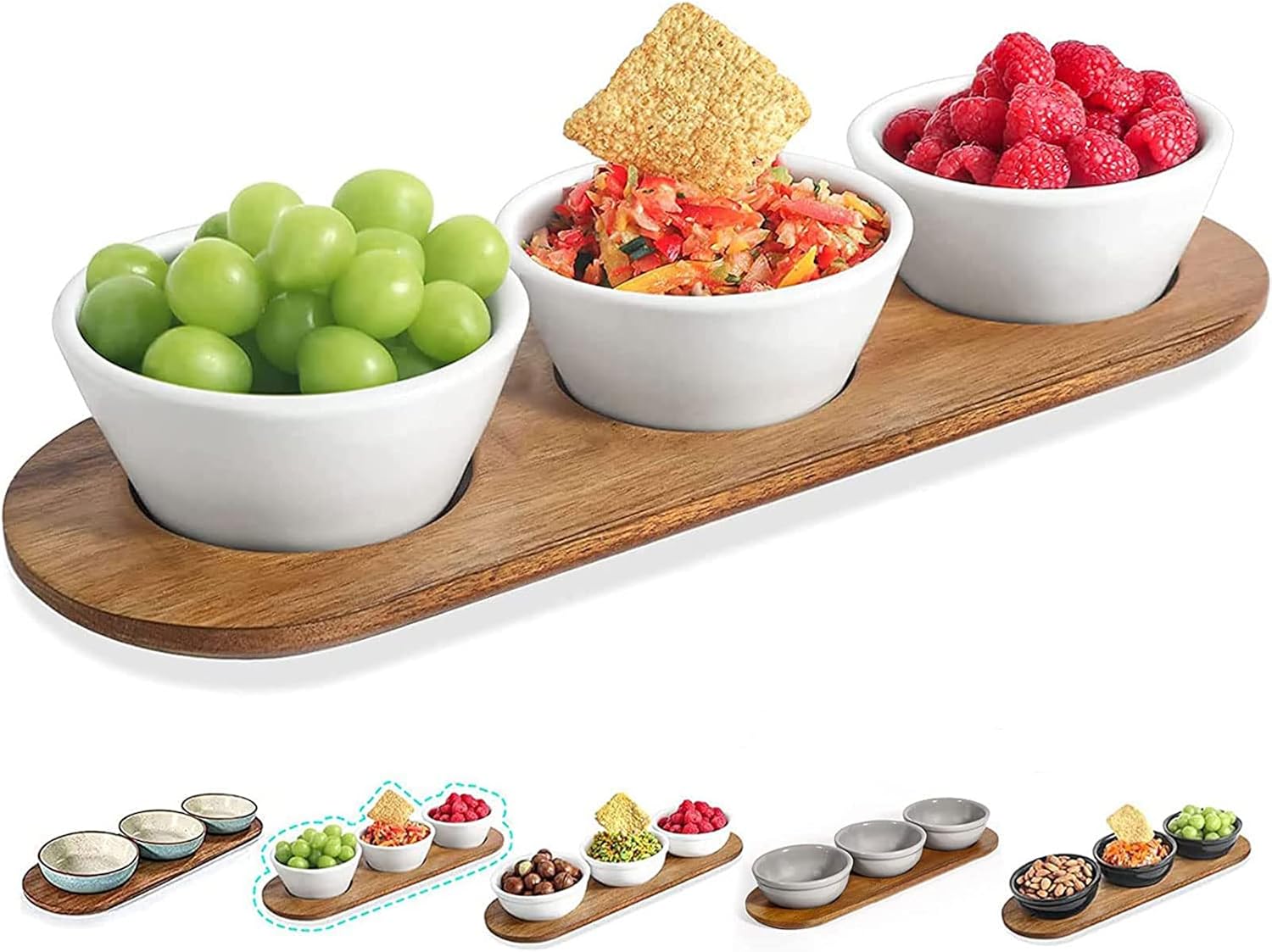 Artena 10oz Ultra-fine Porcelain Chips and Dip Serving Platter