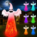 12FT Giant Halloween Inflatable Ghost with 7-Color Rotating Flame
