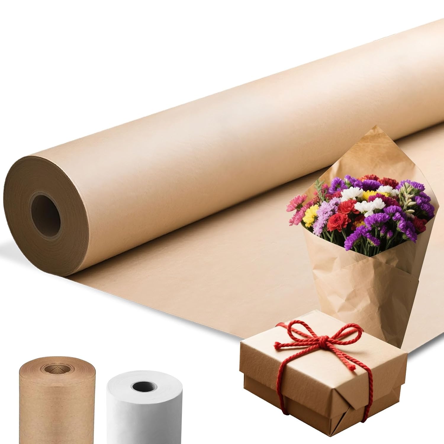 48in Thickened Brown Kraft Paper Roll for Arts & Crafts Projects