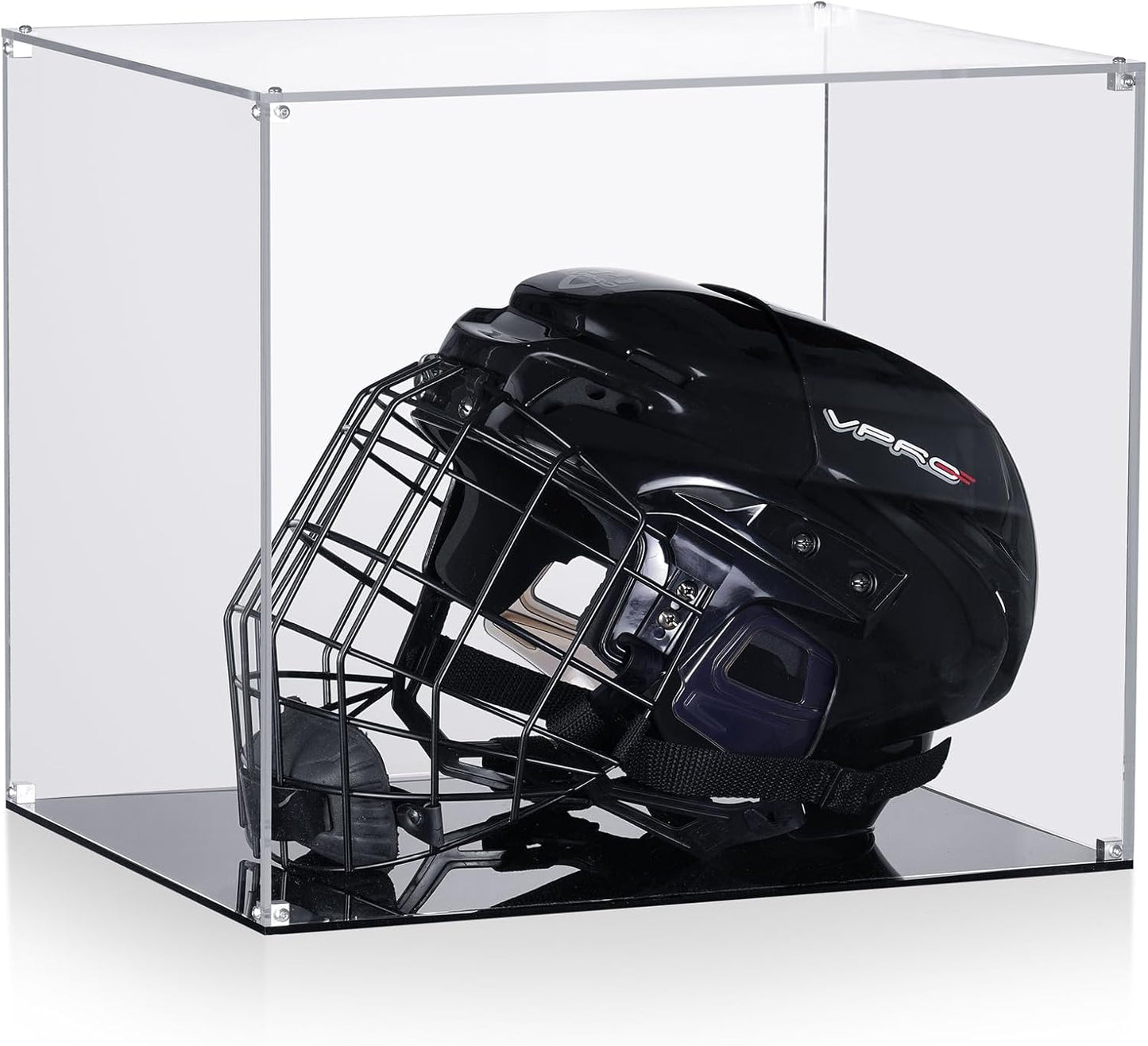 All Clear Acrylic Helmet Display Case for Memorabilia and Decor