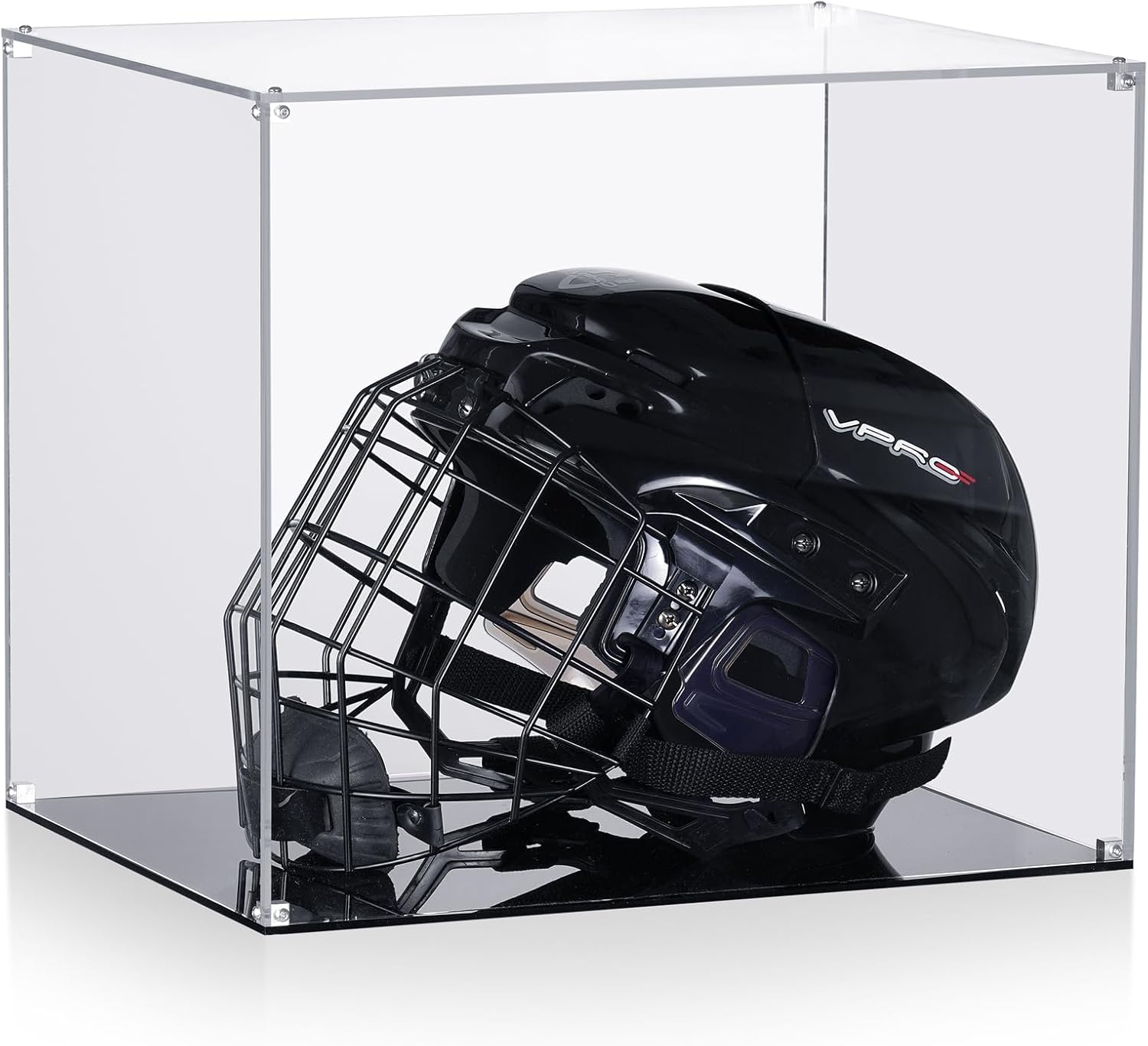 All Clear Acrylic Helmet Display Case for Memorabilia and Decor