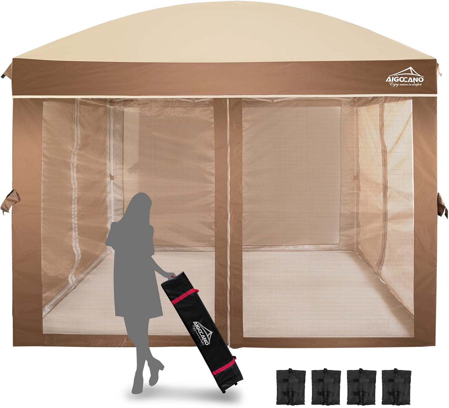 10x10 Canopy Tent with Netting Screen for Outdoor Events