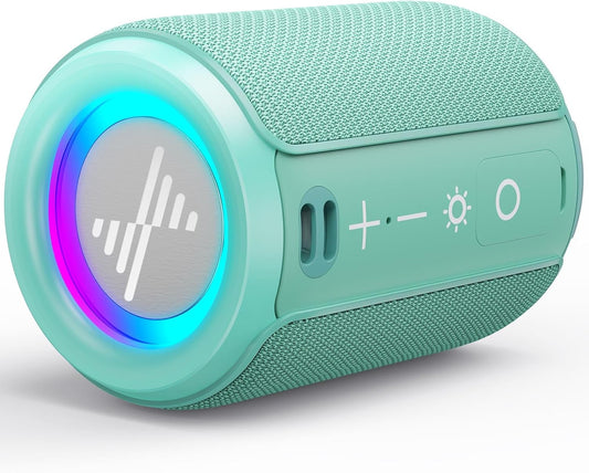 LENRUE TWS Bluetooth Speakers, Waterproof & Colorful Lights