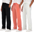 Women's Relaxed Fit Fleece Sweatpants 3-Pack - Cozy Everyday Wear Real