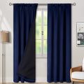 Blackout Curtains 90 in Navy Blue - 100% Room Darkening