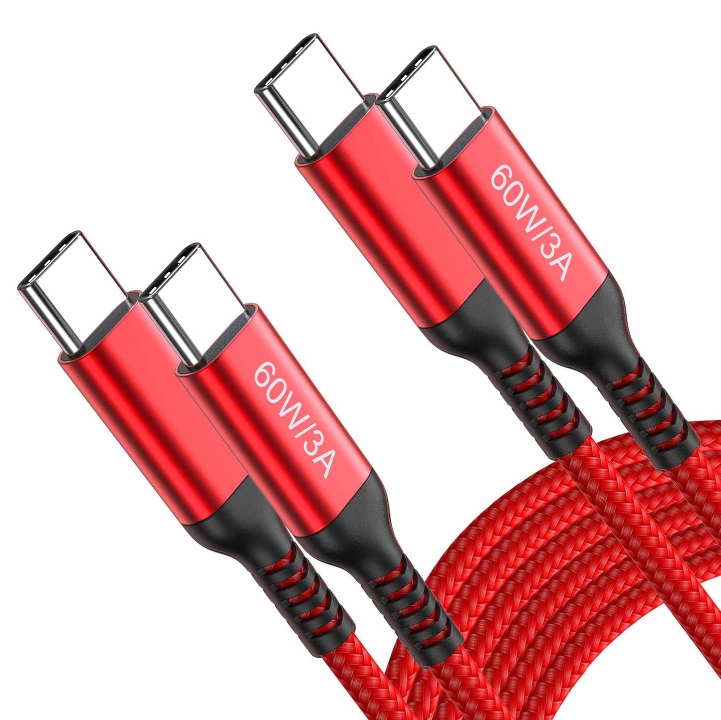 Fast-Charging 10FT USB-C Cable 2Pack