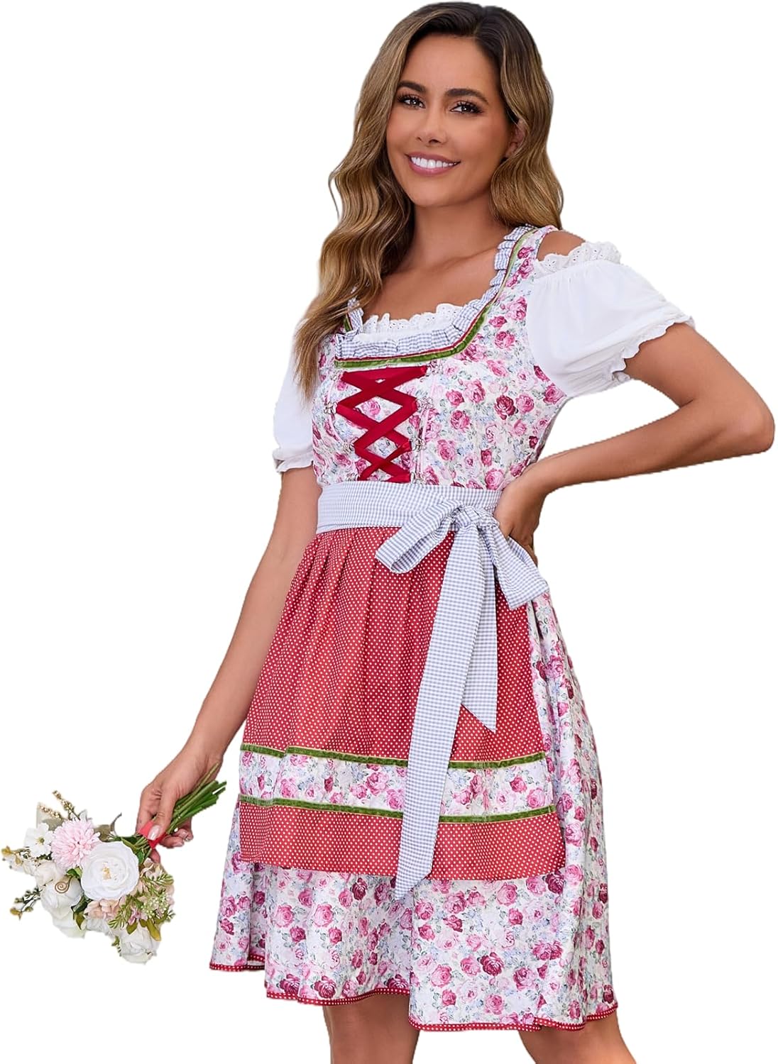 2 Piece Dirndl Dresses for Women - Oktoberfest Costume Set