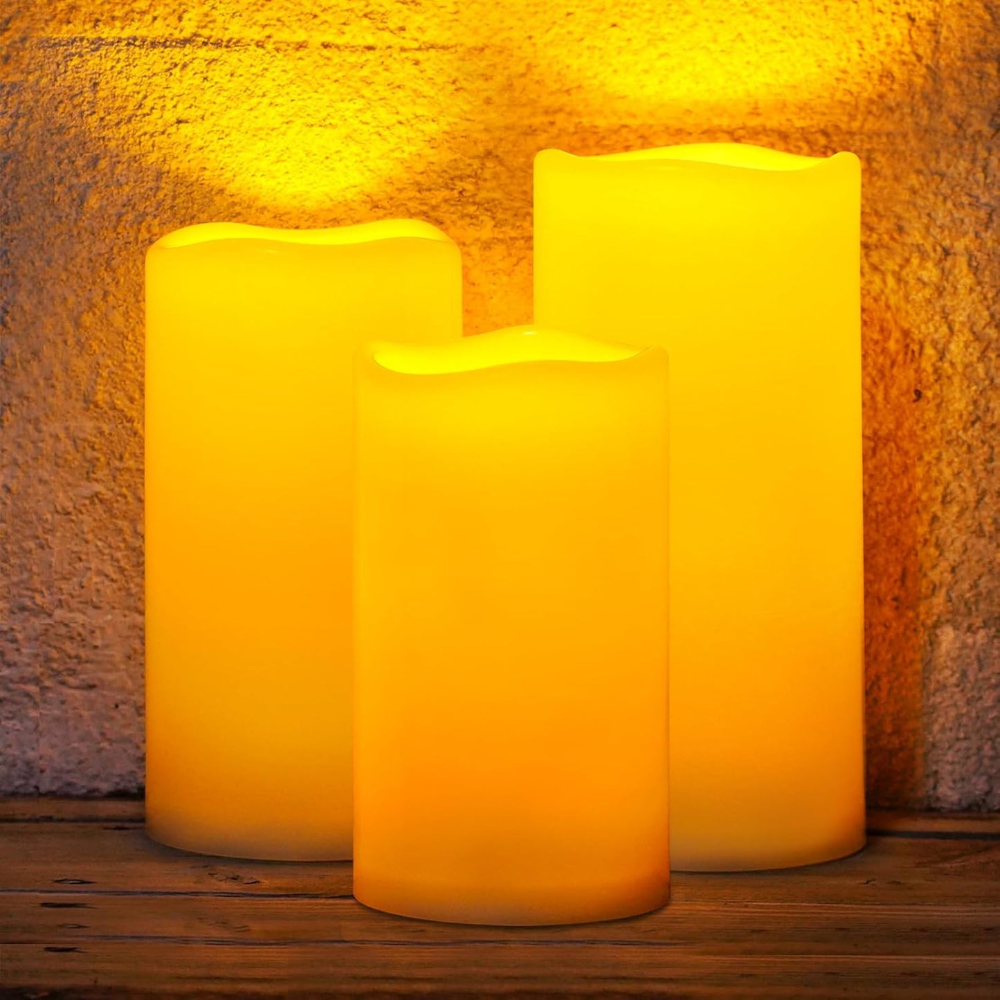 Homemory Solar Candles Outdoor Waterproof Set of 3 for Lanterns
