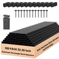 ZONEGRACE 100 Pack 32.25in Black Aluminum Rectangular Deck Balusters