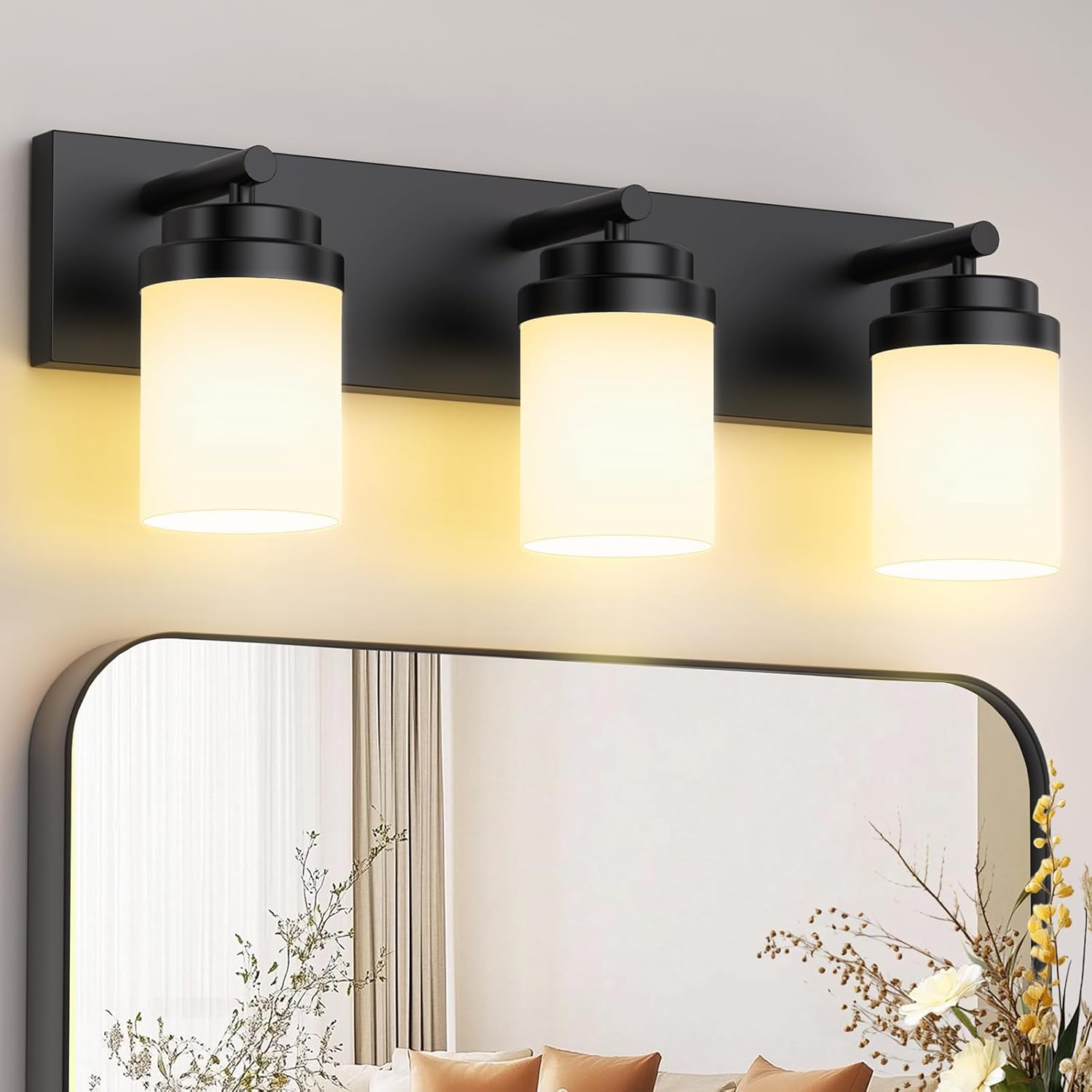 IZORRO Bathroom Vanity Light Fixture: 3-Light Matte Black Design