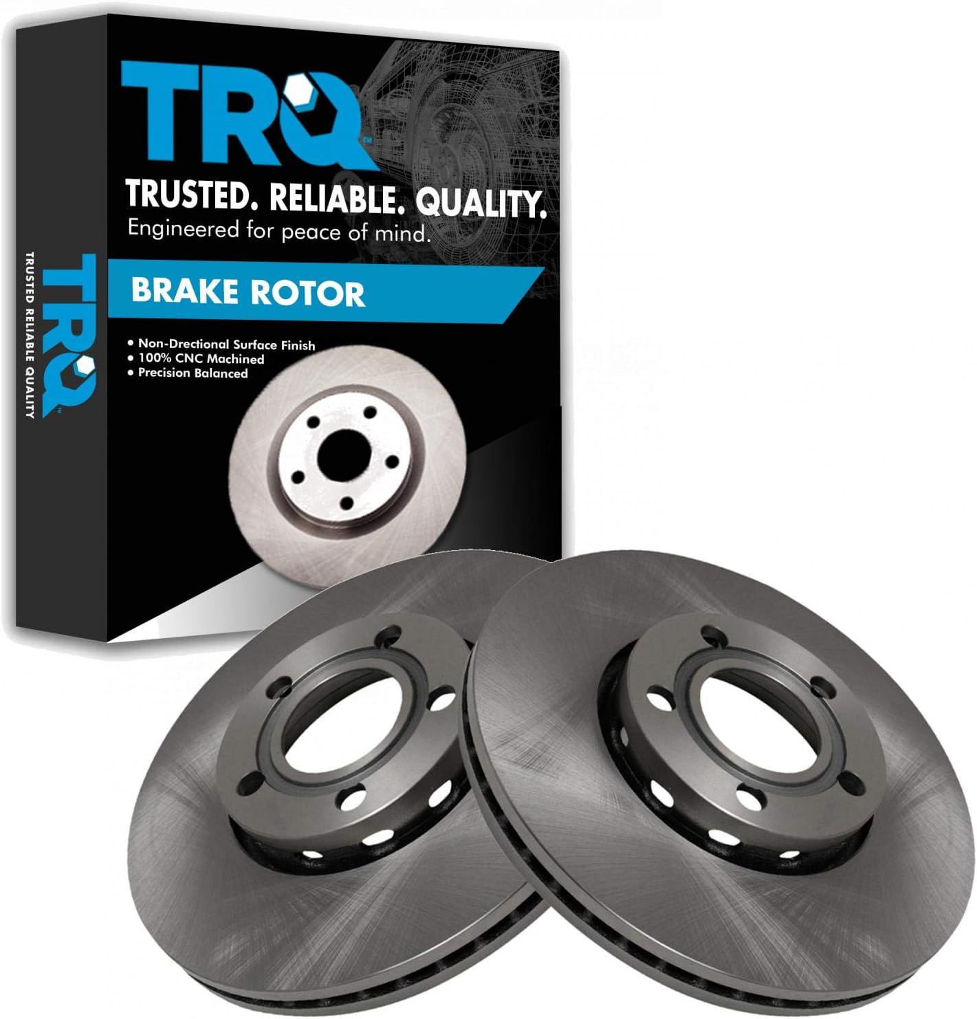 TRQ Front Brake Rotors Set Vented for Audi and Volkswagen Models