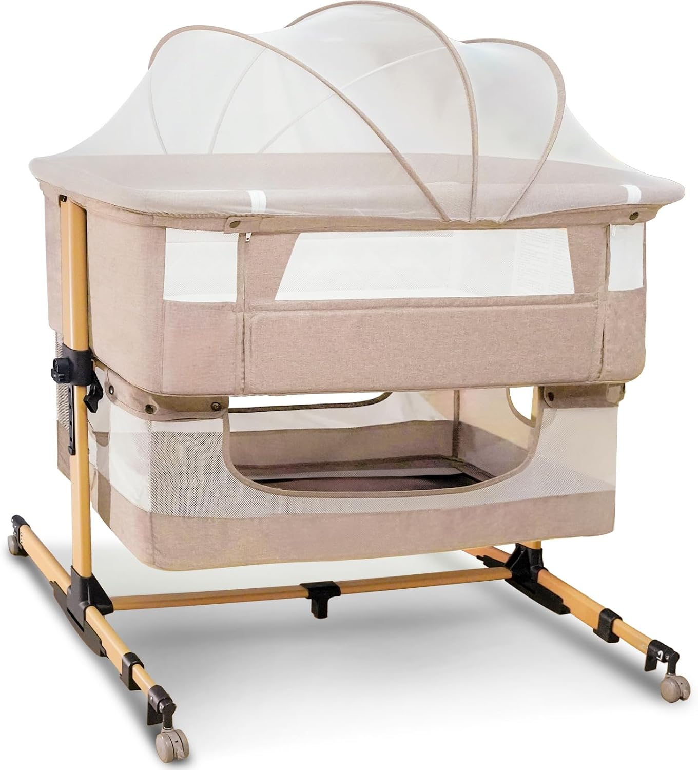 3 in 1 Baby Bassinet with Adjustable Height and Rocking Function