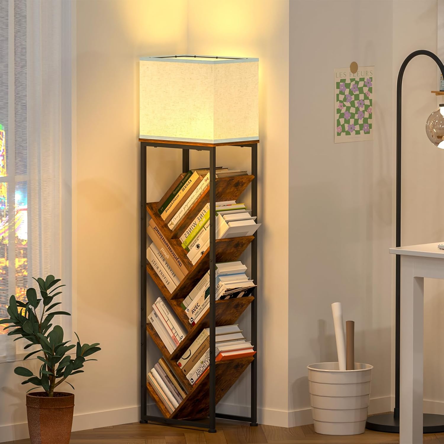 Tree Bookshelf with Light - 8 Tier Floor Standing Design