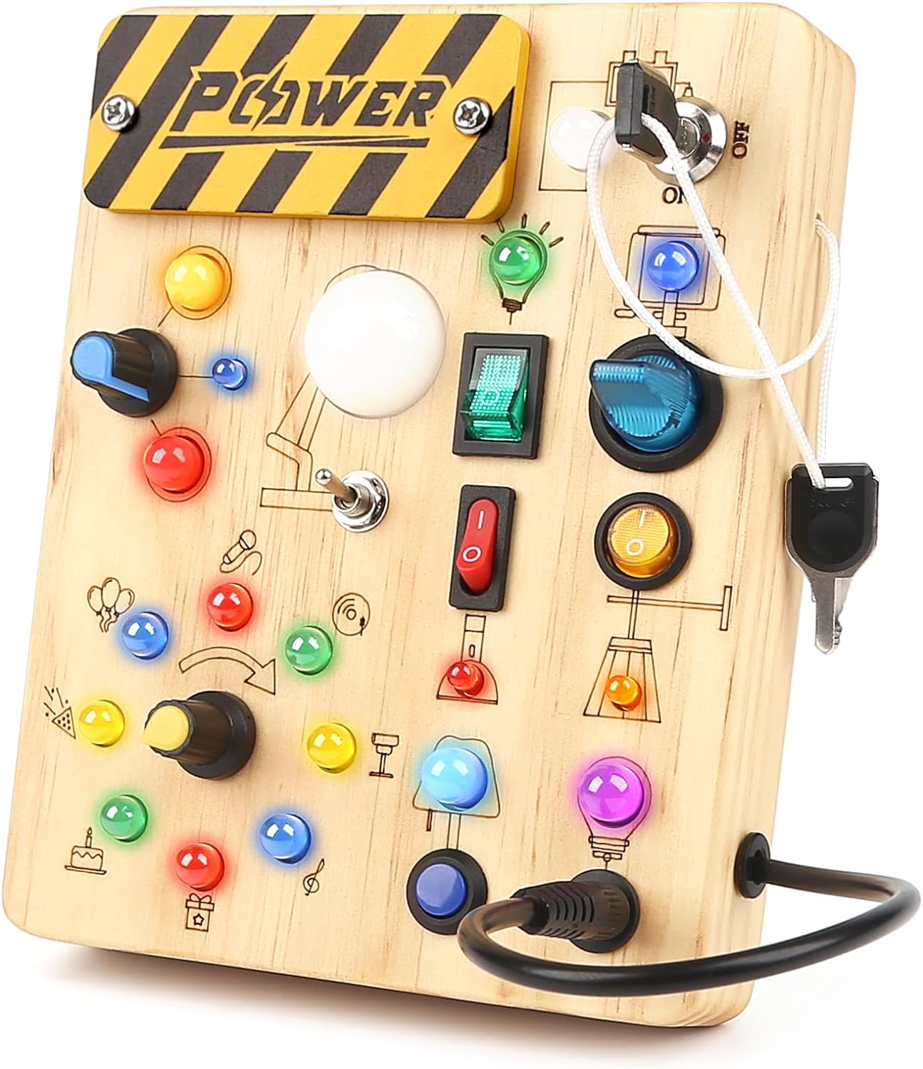 Montessori LED Light Up Busy Board for Toddlers