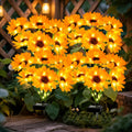 Solar Sunflower Lights 4 Pack - Decorative Solar Garden Stakes