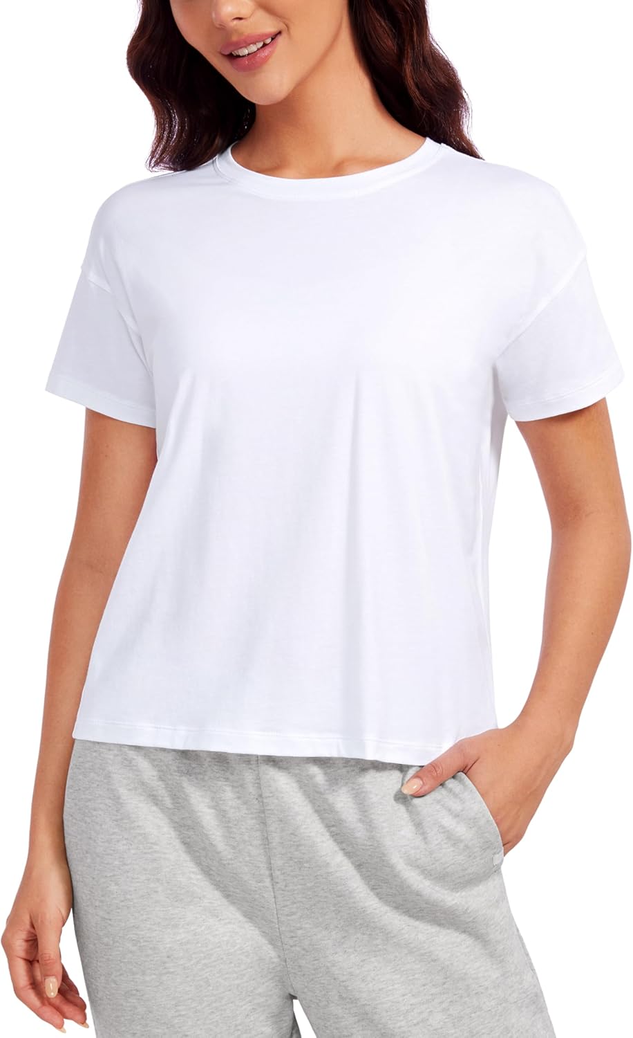 CRZ YOGA Pima Cotton Workout Tee - Soft & Stylish!