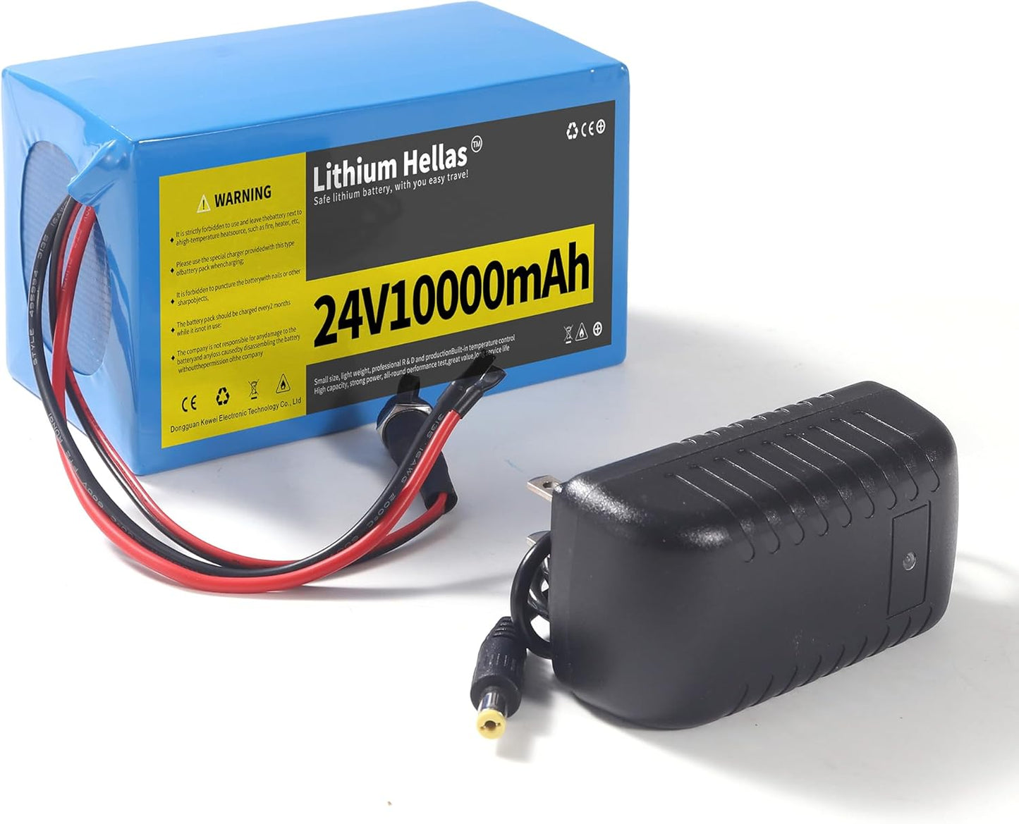 24V 10Ah Lithium Battery for DIY Projects with Charger Included