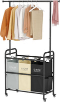 Laundry Sorter Cart with Hanging Clothes Rack - Organized, Mobile
