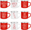 Sieral 9 Pcs Christmas Gifts Enamel Coffee Mugs for Holidays