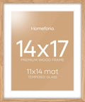 14x17 Natural Oak Wood Picture Frame with 11x14 Mat - Gallery Grade