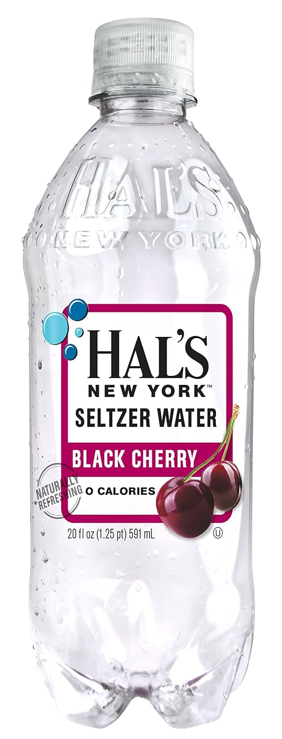 Hal's New York Seltzer Black Cherry Sparkling Water Pack of 24