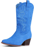 Bandkos Cowboy Boots for Women Mid Calf Western Embroidered Boots