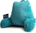 Teal Reading Pillow with Shredded Memory Foam - Luxe Plush Backrest