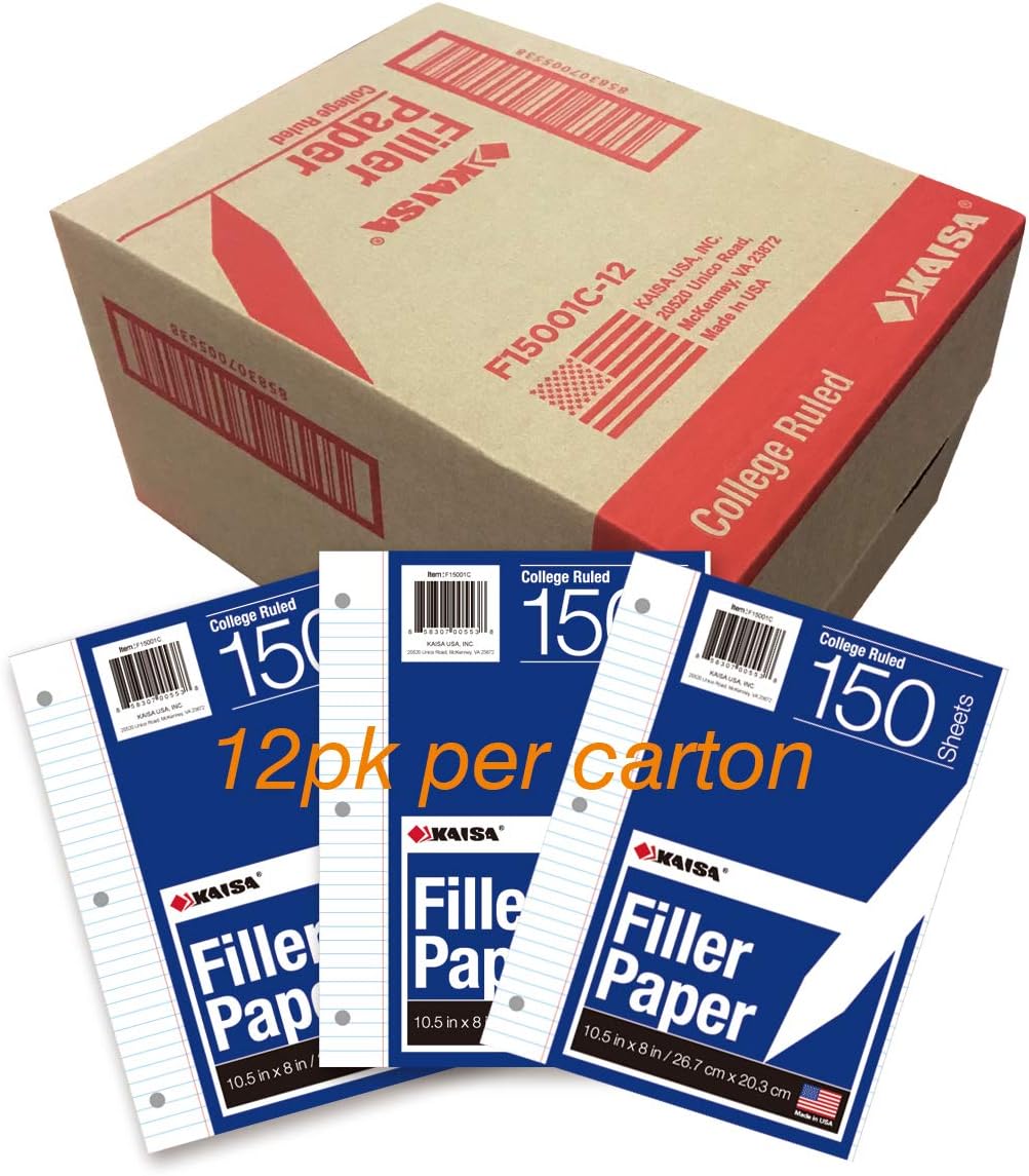 Kaisa Filler Paper Notebook for 3-Ring Binders - 1800 Sheets