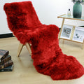 Red Genuine Sheepskin Rug for Cozy Living Room and Bedroom