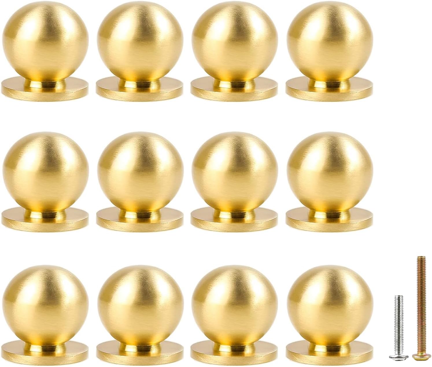 RZDEAL 12pcs Round Solid Brass Pulls for Elegant Furniture