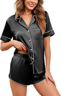 Silk Satin Pajamas Set for Women - Short Sleeve 2-Piece PJs S-5X