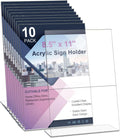 Acrylic Sign Holder 8.5 x 11 10 Pack - Clear Slanted Desktop Stands