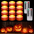 Riakrum 12 Pumpkin Lights with Remote and Timer - Bright Flameless