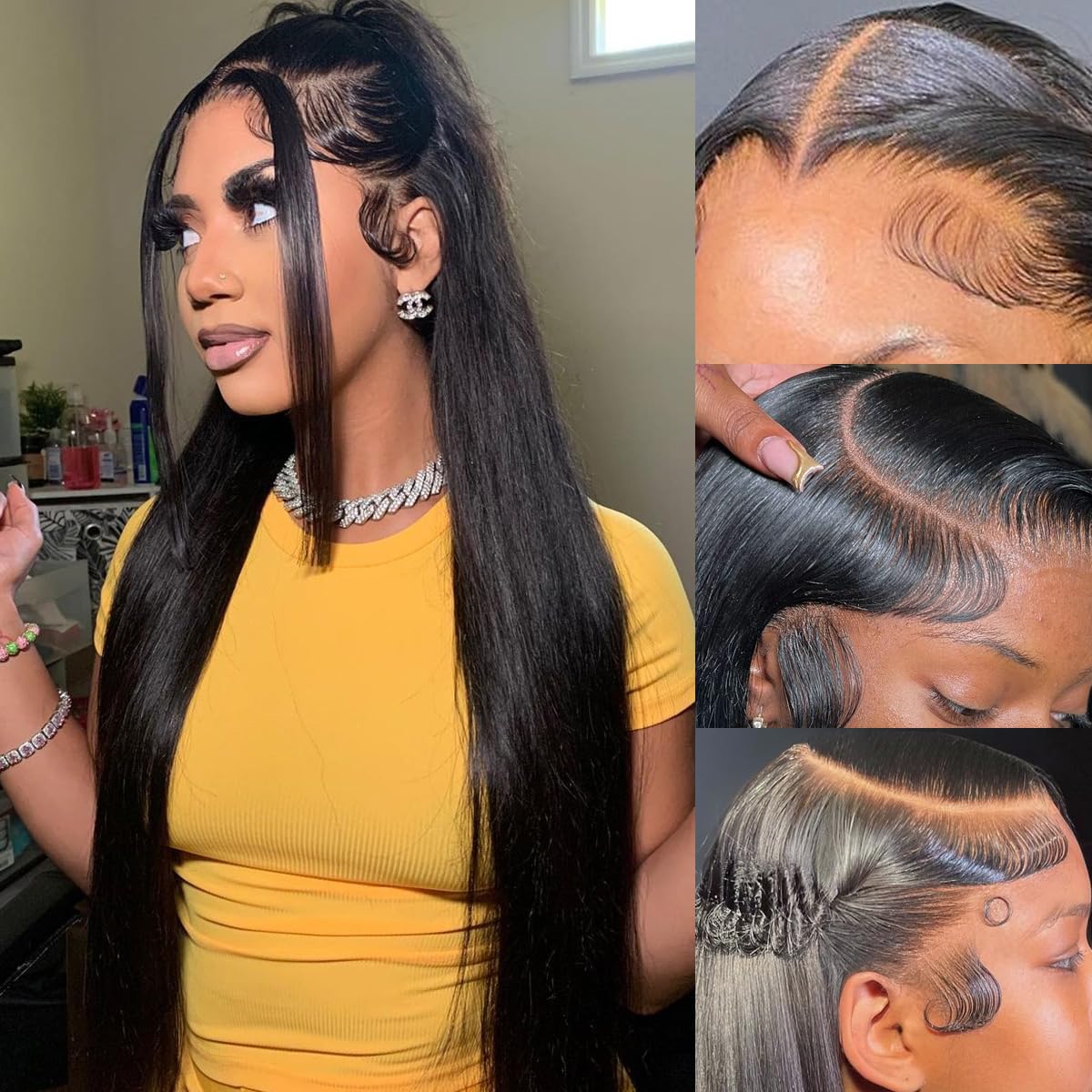 13x6 HD Lace Front Straight Human Hair Wigs for Women