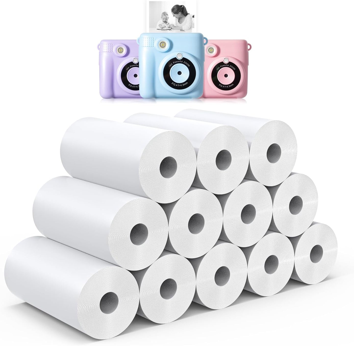 Hikkon Thermal Print Paper - HD Photo Printing for Kids Cameras