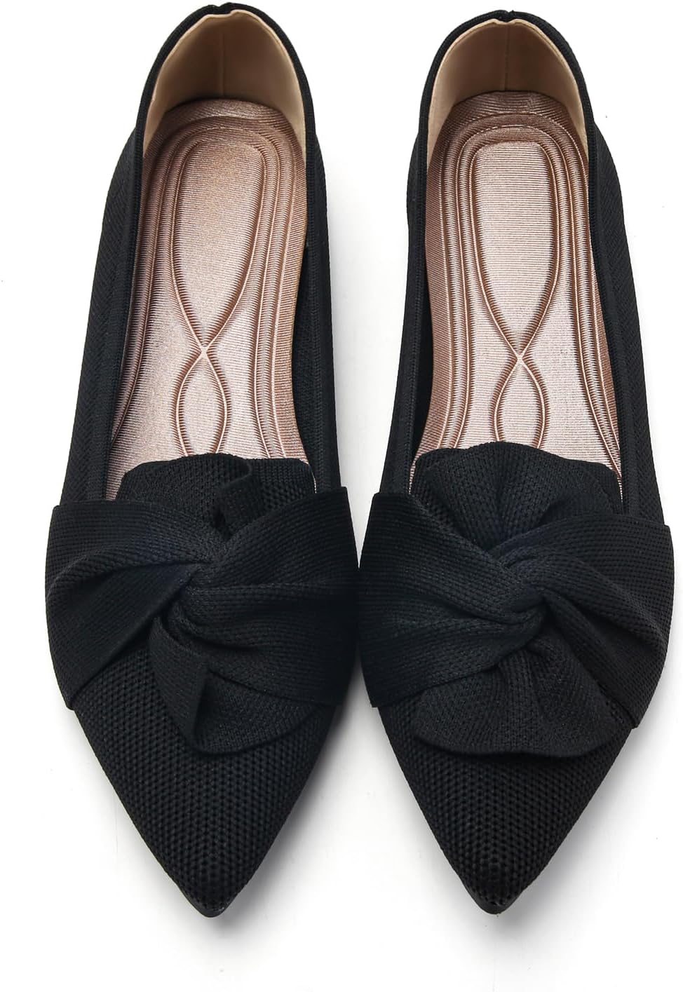 Pointed Toe Ballet Flats with Bow for Women - Comfortable Style