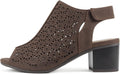 CITYCLASSIFIED Elect Womens Peep Toe Geometric Caged Slingback