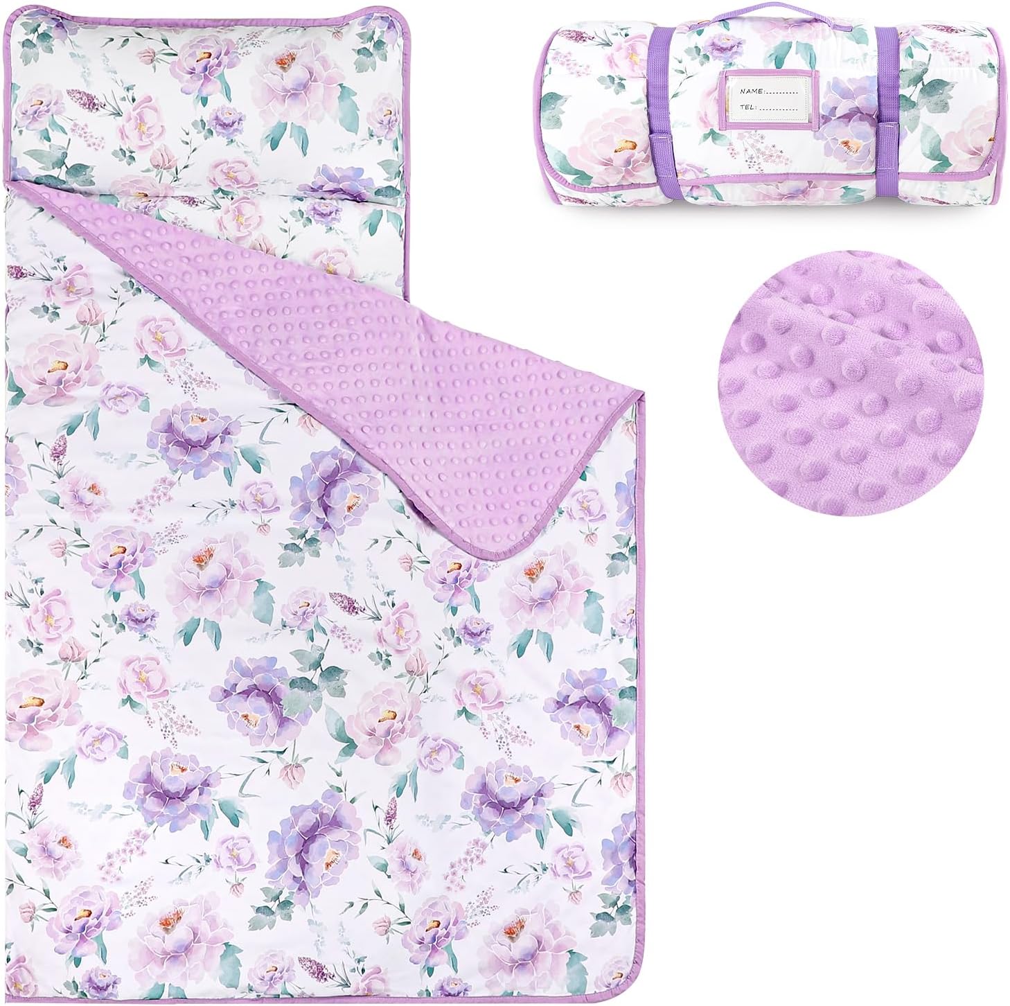 Toddler Nap Mat with Removable Pillow for Cozy Naps Anywhere
